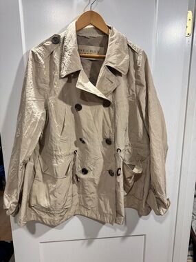 Burberry Brit Beige Double-Breasted Short Trench Coat